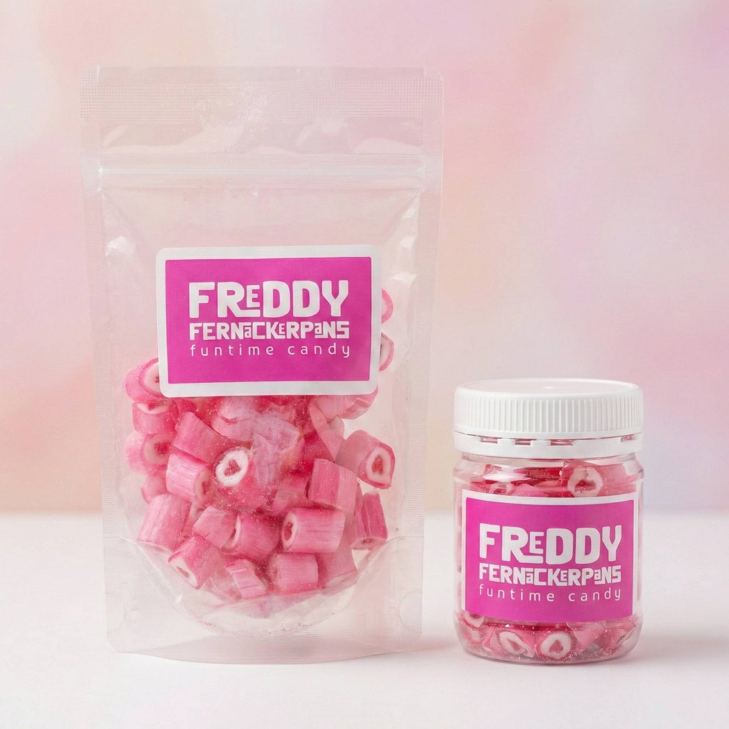 Freddy Frenckelkrapfs funtime candy packaging on a white background